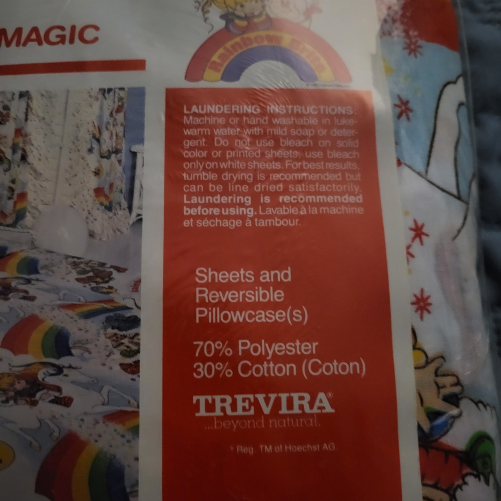 NIP 1983 Rainbow Bright Twin Bed Sheet Set - Multicolor - Picture 4 of 10